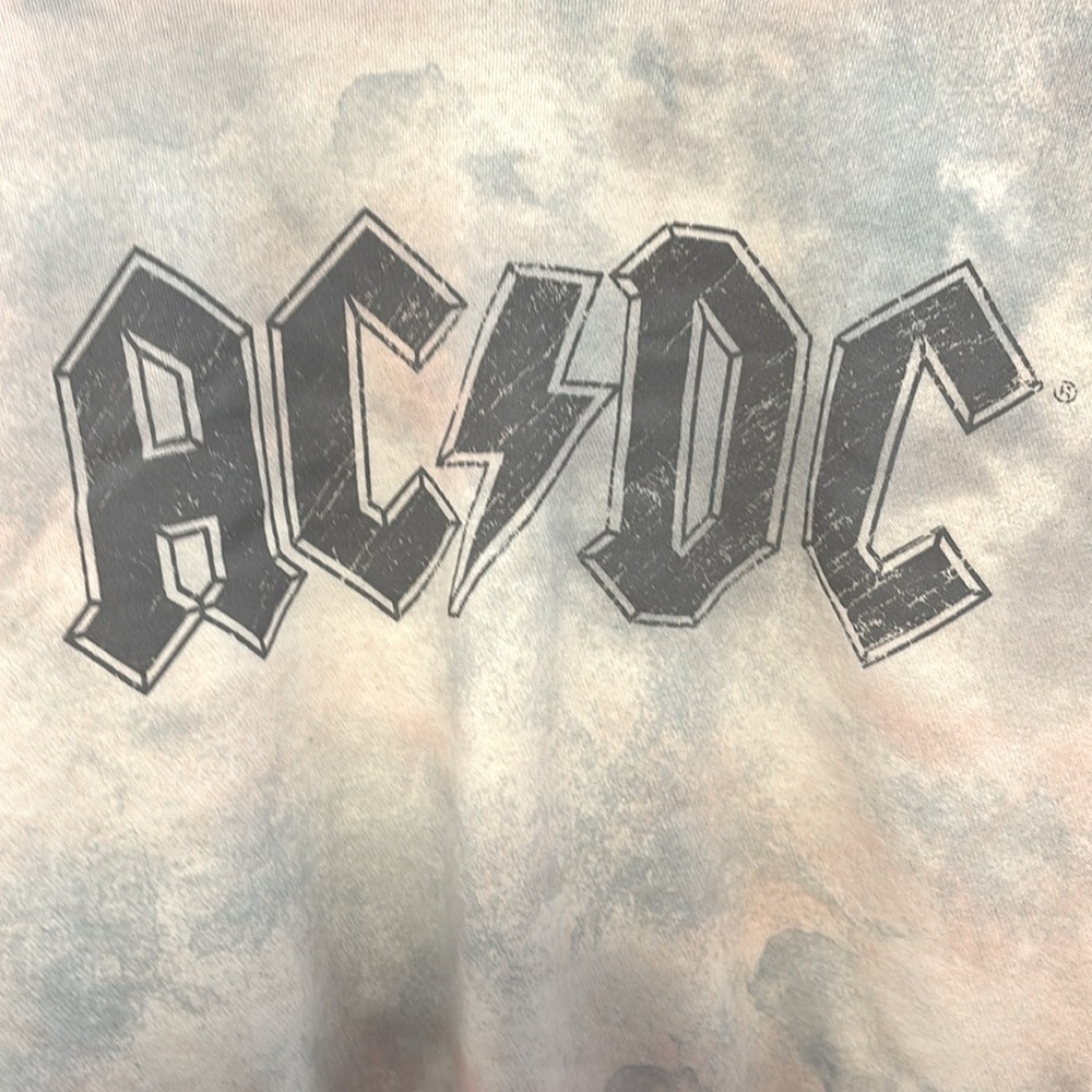 TARGET AC/DC Sweatshirt Tie Dye Cloud Wash Pink Blue Size L